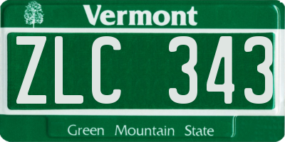 VT license plate ZLC343