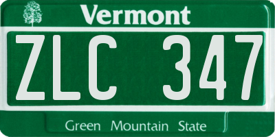 VT license plate ZLC347