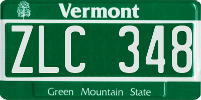 VT license plate ZLC348