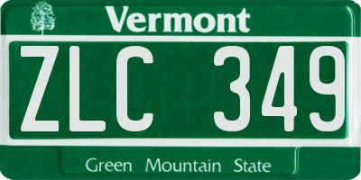 VT license plate ZLC349