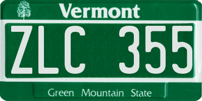 VT license plate ZLC355