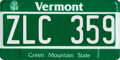 VT license plate ZLC359