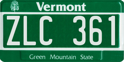 VT license plate ZLC361
