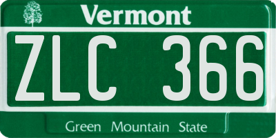 VT license plate ZLC366