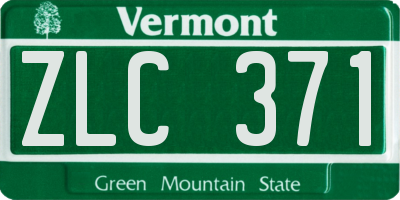 VT license plate ZLC371