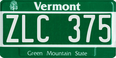 VT license plate ZLC375
