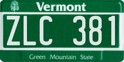 VT license plate ZLC381