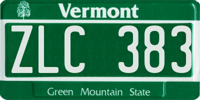 VT license plate ZLC383