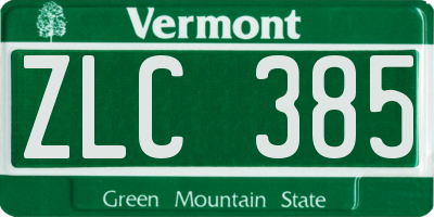 VT license plate ZLC385