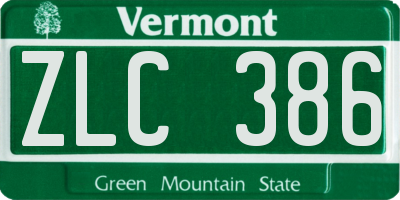 VT license plate ZLC386
