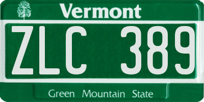VT license plate ZLC389