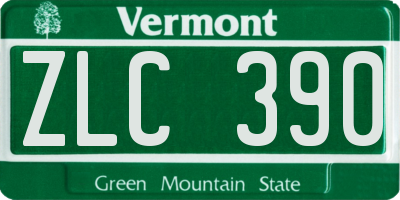VT license plate ZLC390