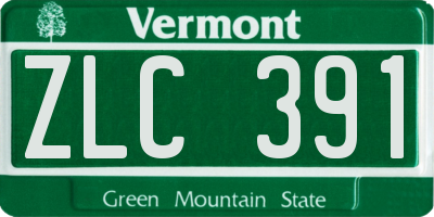 VT license plate ZLC391
