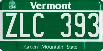 VT license plate ZLC393
