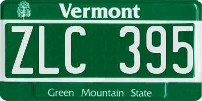 VT license plate ZLC395