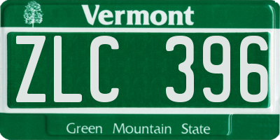 VT license plate ZLC396