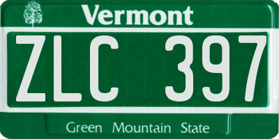 VT license plate ZLC397