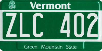 VT license plate ZLC402