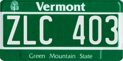 VT license plate ZLC403