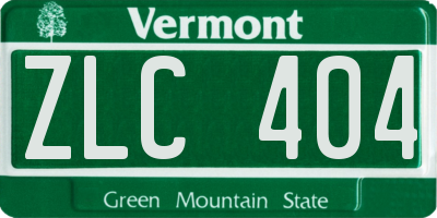 VT license plate ZLC404