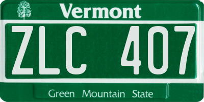 VT license plate ZLC407
