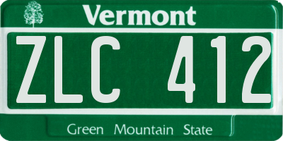VT license plate ZLC412
