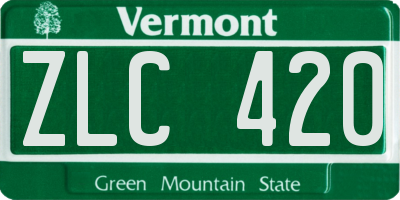 VT license plate ZLC420