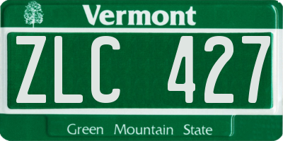VT license plate ZLC427