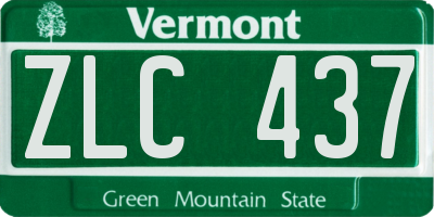 VT license plate ZLC437