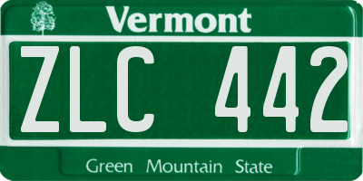VT license plate ZLC442