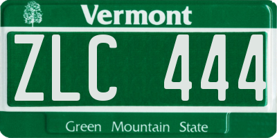 VT license plate ZLC444