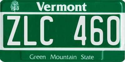 VT license plate ZLC460