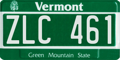 VT license plate ZLC461