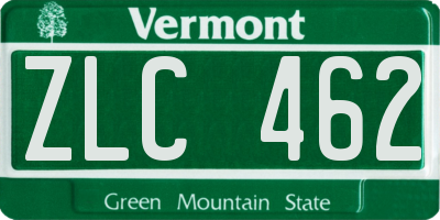 VT license plate ZLC462
