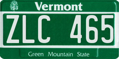 VT license plate ZLC465