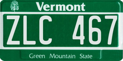VT license plate ZLC467