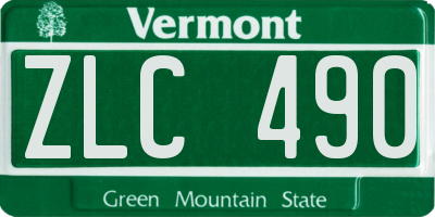 VT license plate ZLC490
