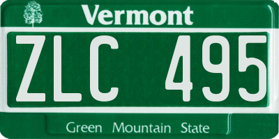 VT license plate ZLC495