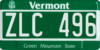 VT license plate ZLC496