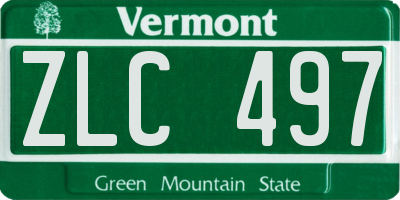 VT license plate ZLC497