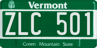 VT license plate ZLC501