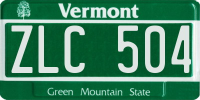 VT license plate ZLC504