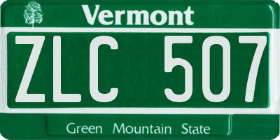 VT license plate ZLC507