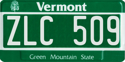 VT license plate ZLC509