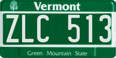 VT license plate ZLC513