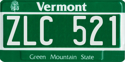 VT license plate ZLC521