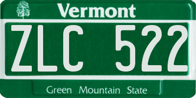 VT license plate ZLC522
