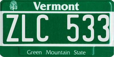 VT license plate ZLC533