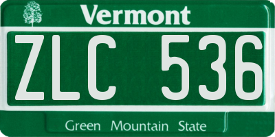 VT license plate ZLC536