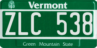 VT license plate ZLC538
